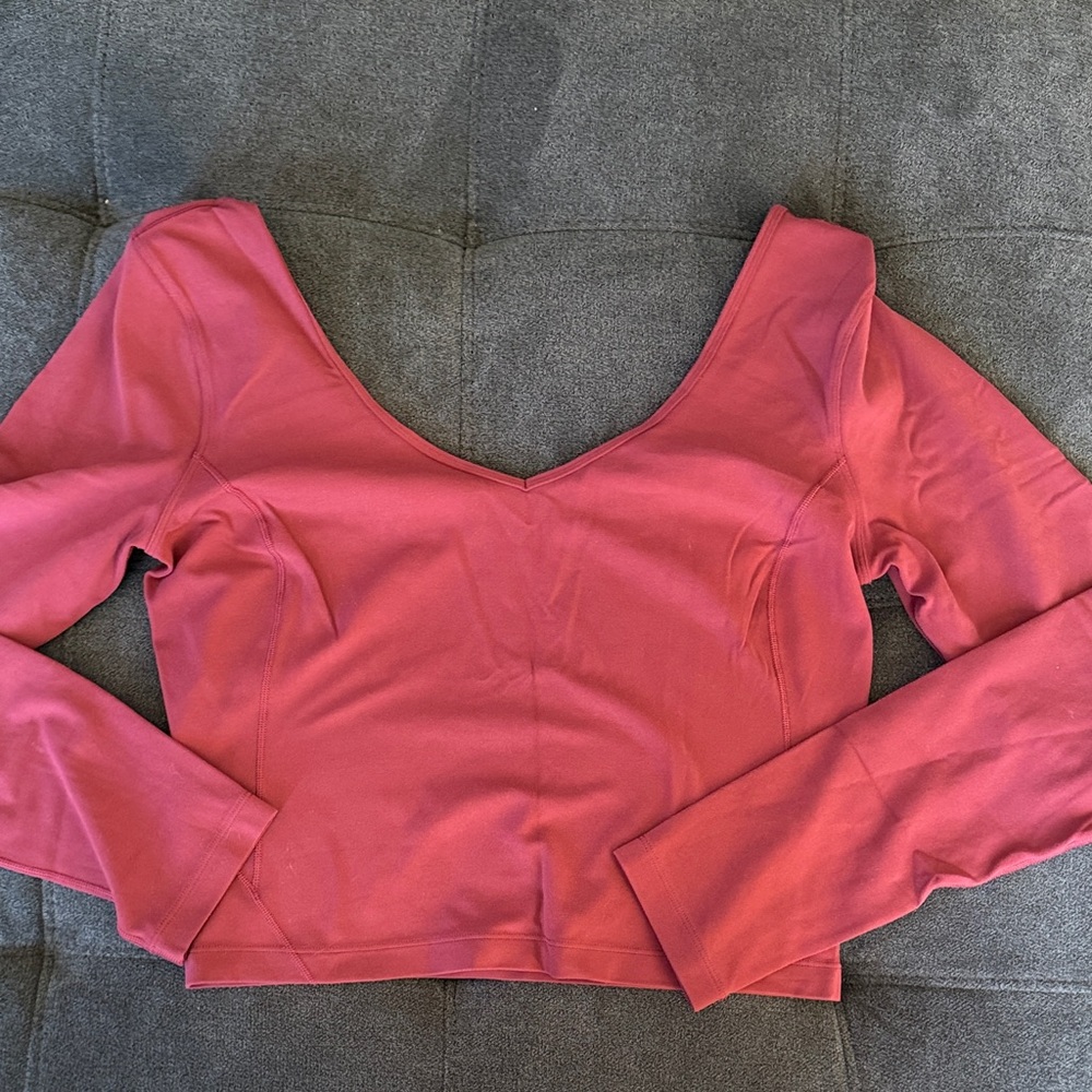lululemon athletica Long Sleeve V-Neck Top - Coral raspberry cream - Picture 2 of 5